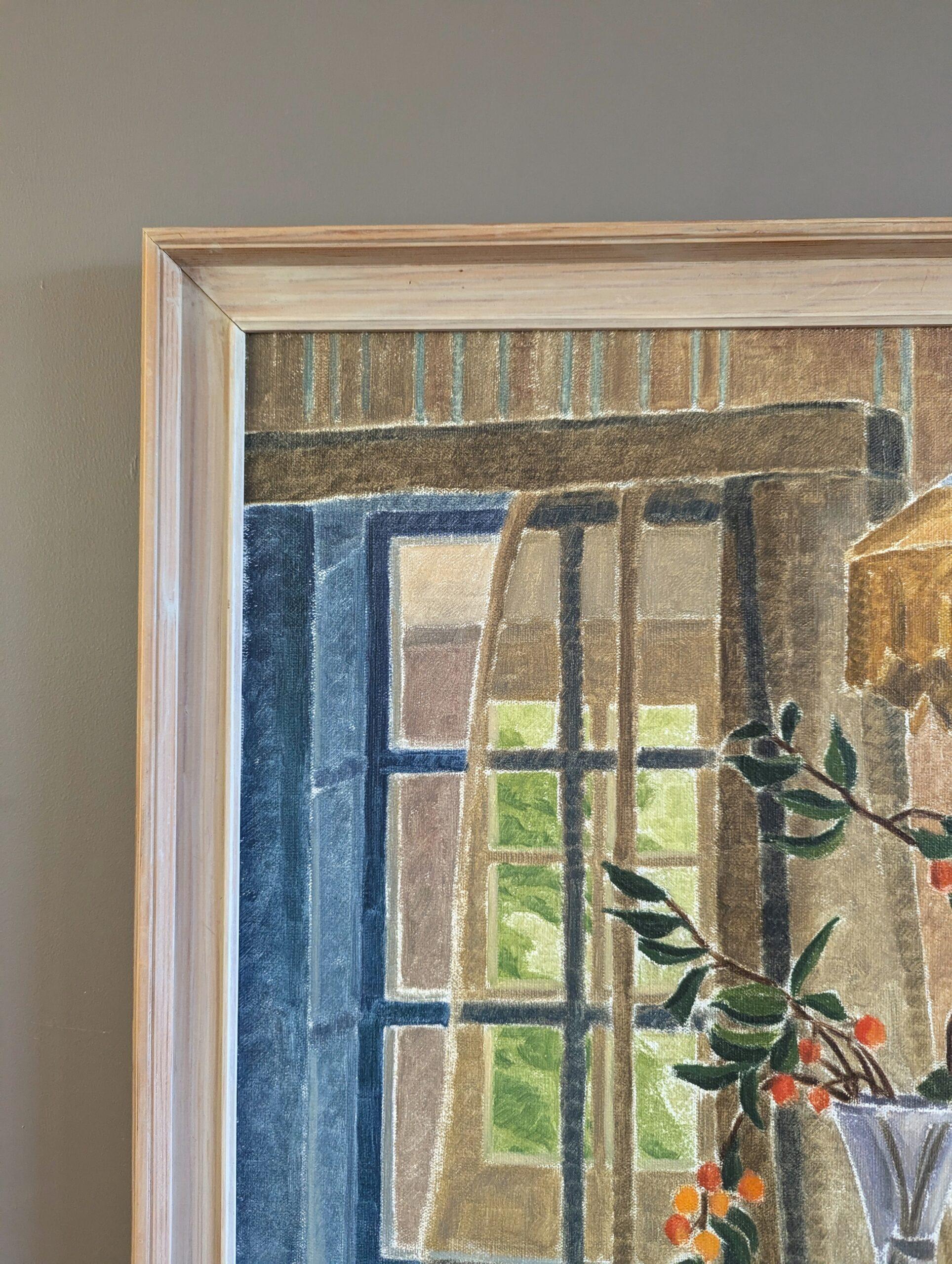 1976 Originale svedese modernista  Pittura ad olio per interni - Natura morta illuminata dal sole in vendita 2