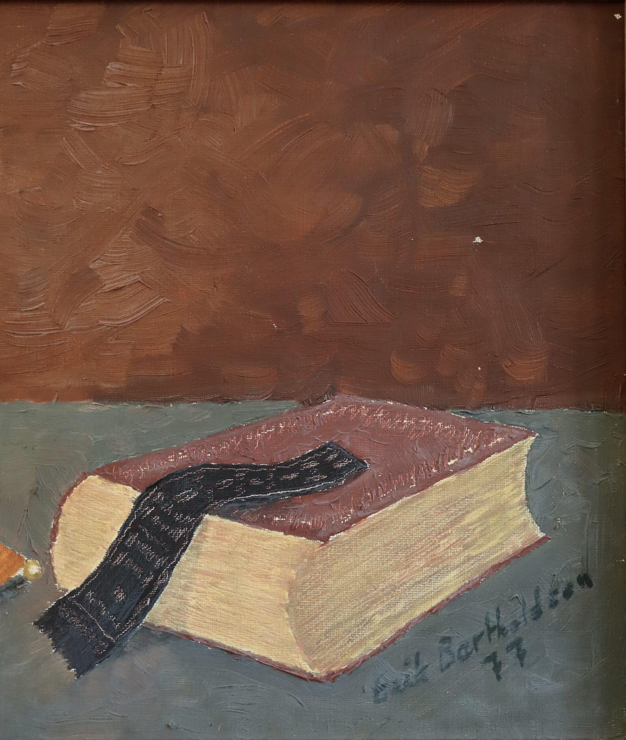 1977 Modernist Swedish Expressive Still Life Oil Painting - By Candlelight For Sale 8