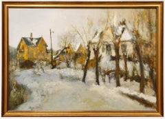 Vintage 1977 Oil - Winter in Bergen, Norway