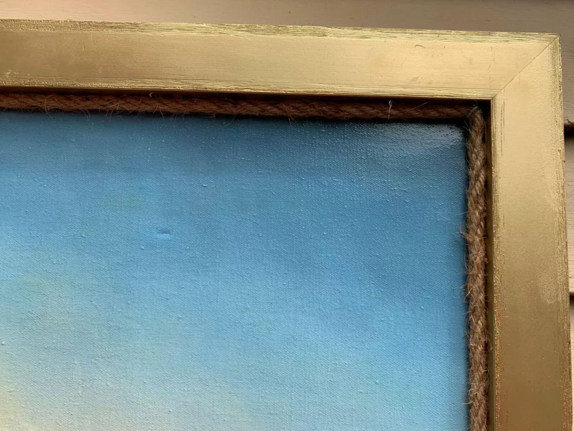 Dies ist ein Original Vintage Ölgemälde auf Leinwand  das ein Segelschiff auf dem offenen Meer darstellt. 

Signiert und datiert in einer unteren rechten Ecke  A.G. Burse 1977.

Präsentiert in einem schönen Holz-Goldrahmen, verziert mit einem Seil.