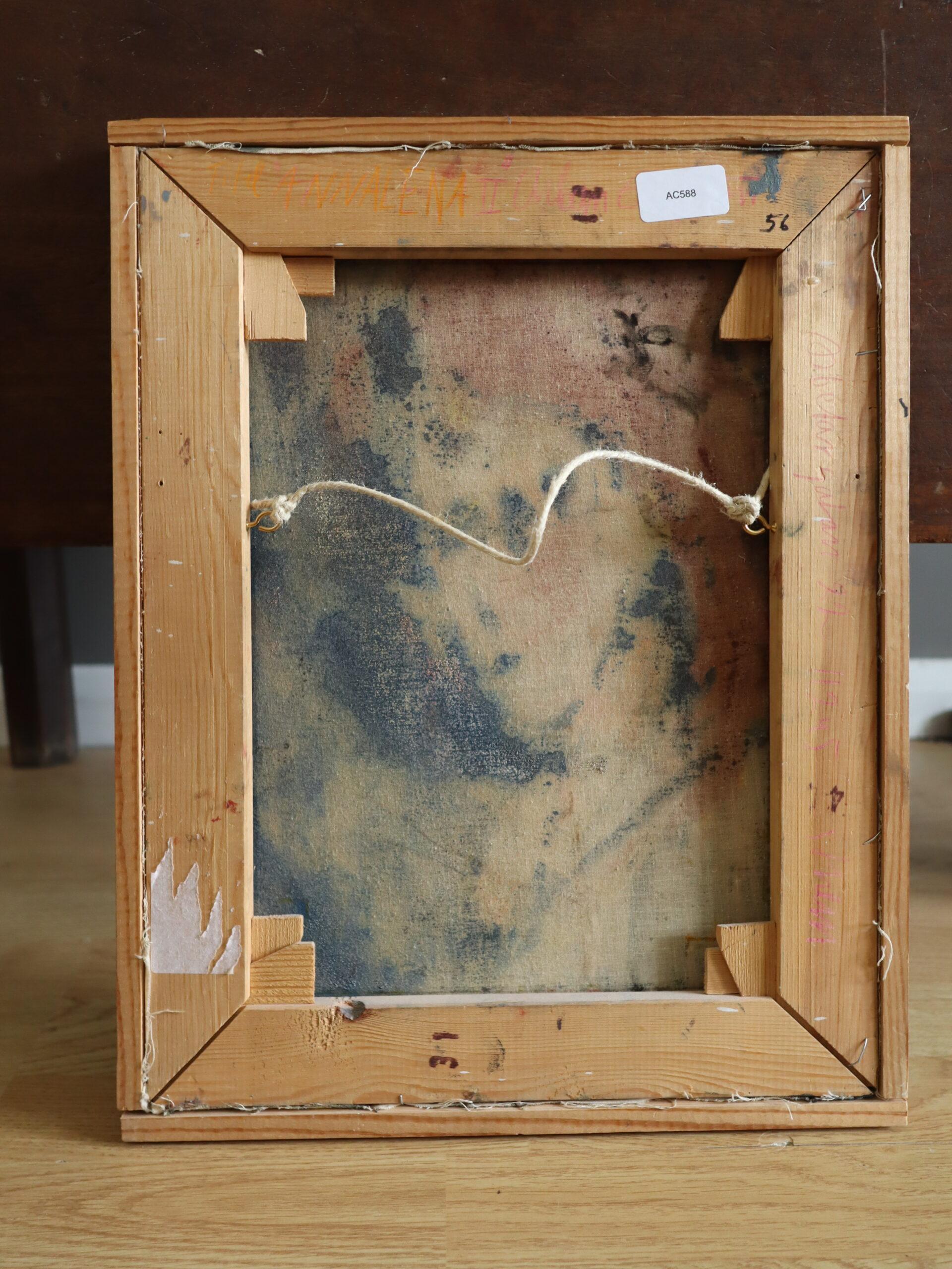 1978 Modernist Original Swedish Abstract Figurative Portrait Oil Painting- Maris en vente 8