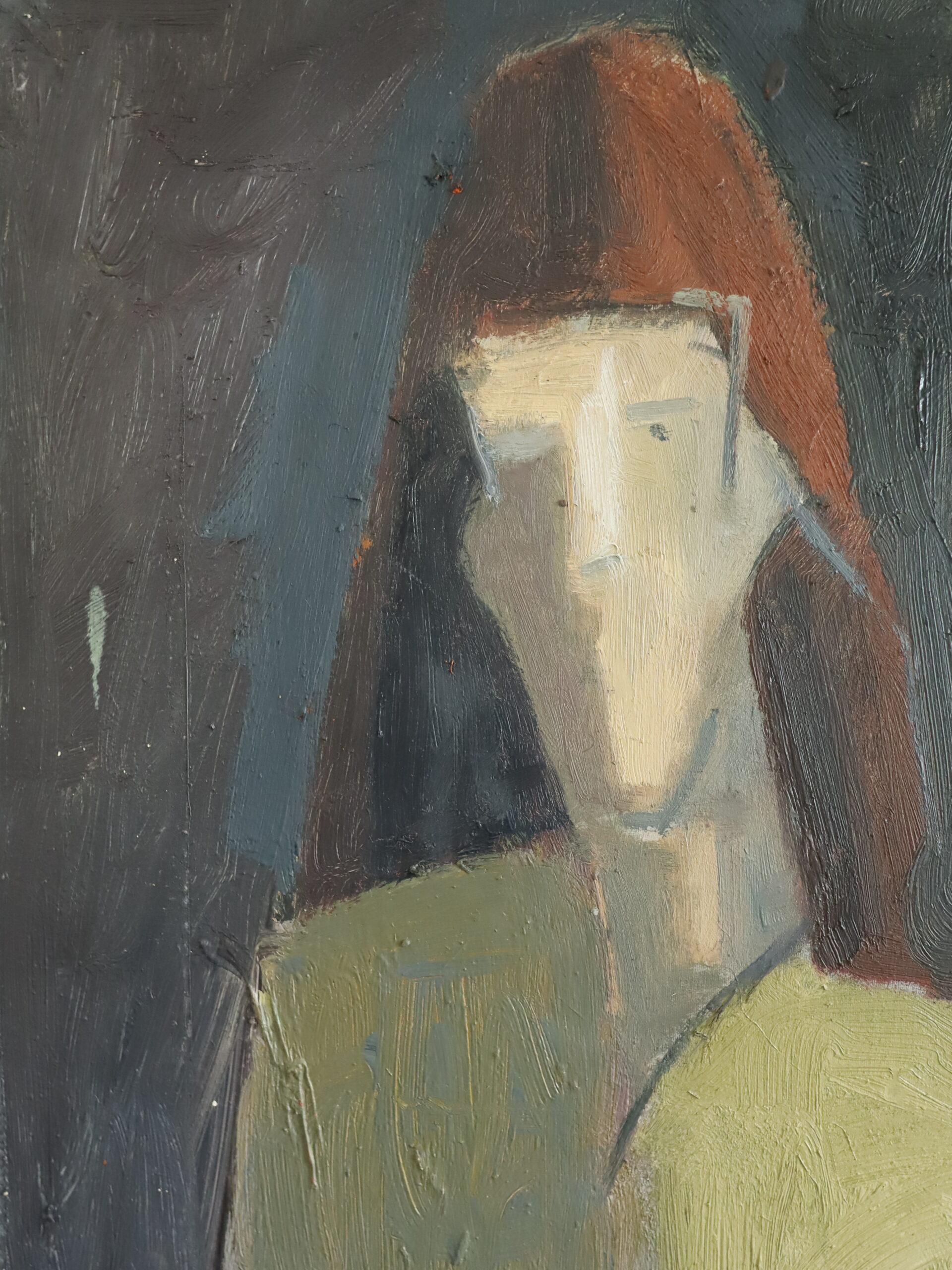 1978 Modernist Original Swedish Abstract Figurative Portrait Oil Painting- Maris en vente 5
