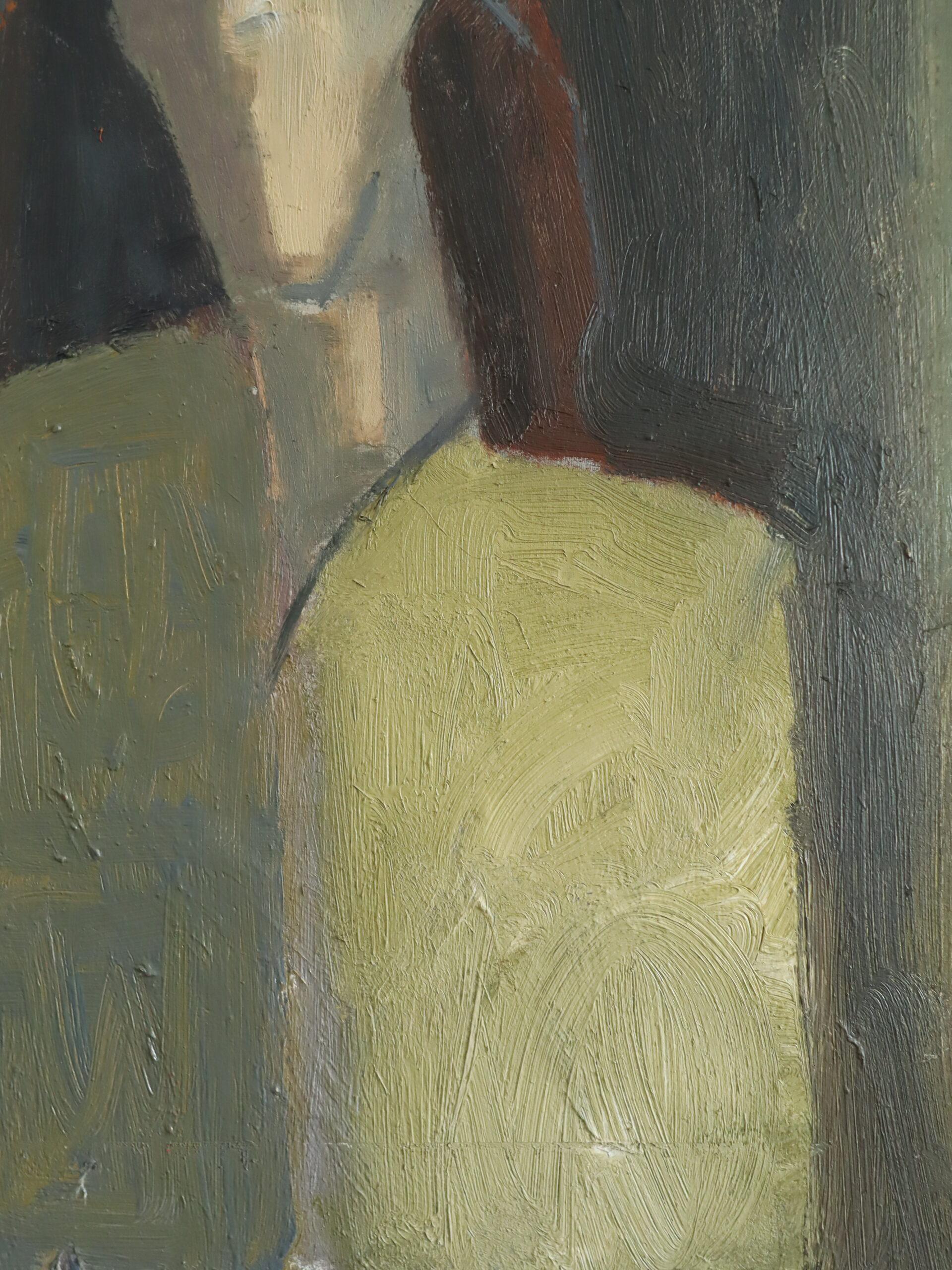 1978 Modernist Original Swedish Abstract Figurative Portrait Oil Painting- Maris en vente 6
