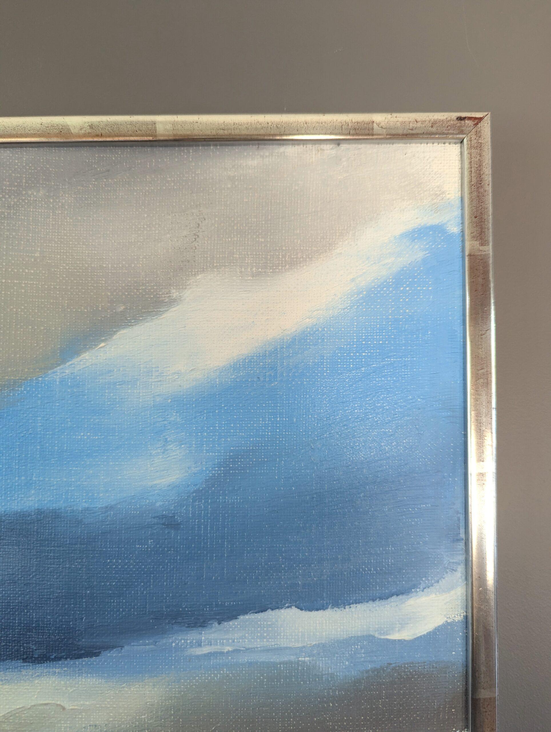1978 Vintage Modernist Original Landscape Oil Painting - Solitude in Nature in vendita 7