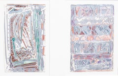 1980s Abstract Diptych by Mystery Artist