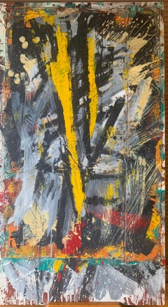 1980s Abstract "Wild" Collage and Painting on Wood