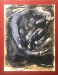 1980's FRENCH ABSTRACT EXPRESSIONIST OIL PAINTING - SIGNED - BLURS OF COLOUR