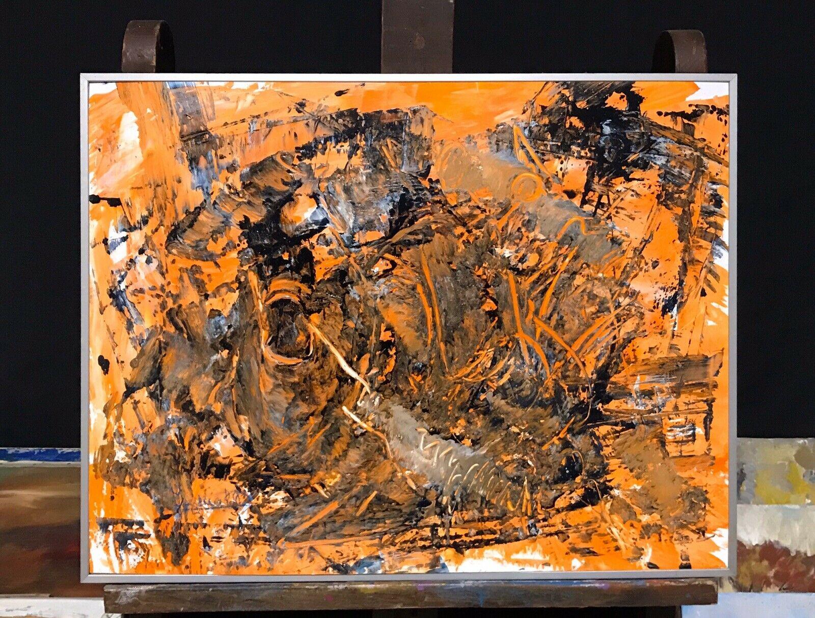1980er Jahre französische STRACT-OIL-STIEFEL - signiert - AMAZING SHAPES & COLOURS – Painting von Unknown