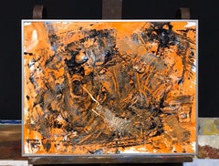 Peinture de clous d'oreilles abstraite française des années 1980 - SIGNÉE - FORMES ET COLOURS Étonnantes