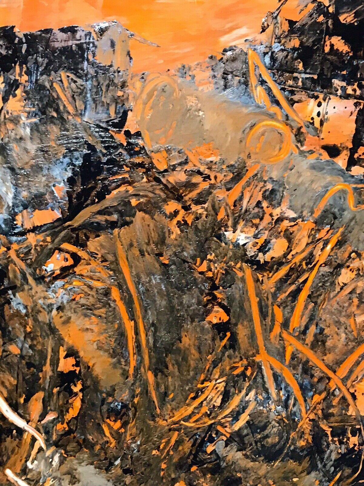 1980er Jahre französische STRACT-OIL-STIEFEL - signiert - AMAZING SHAPES & COLOURS (Abstrakt), Painting, von Unknown