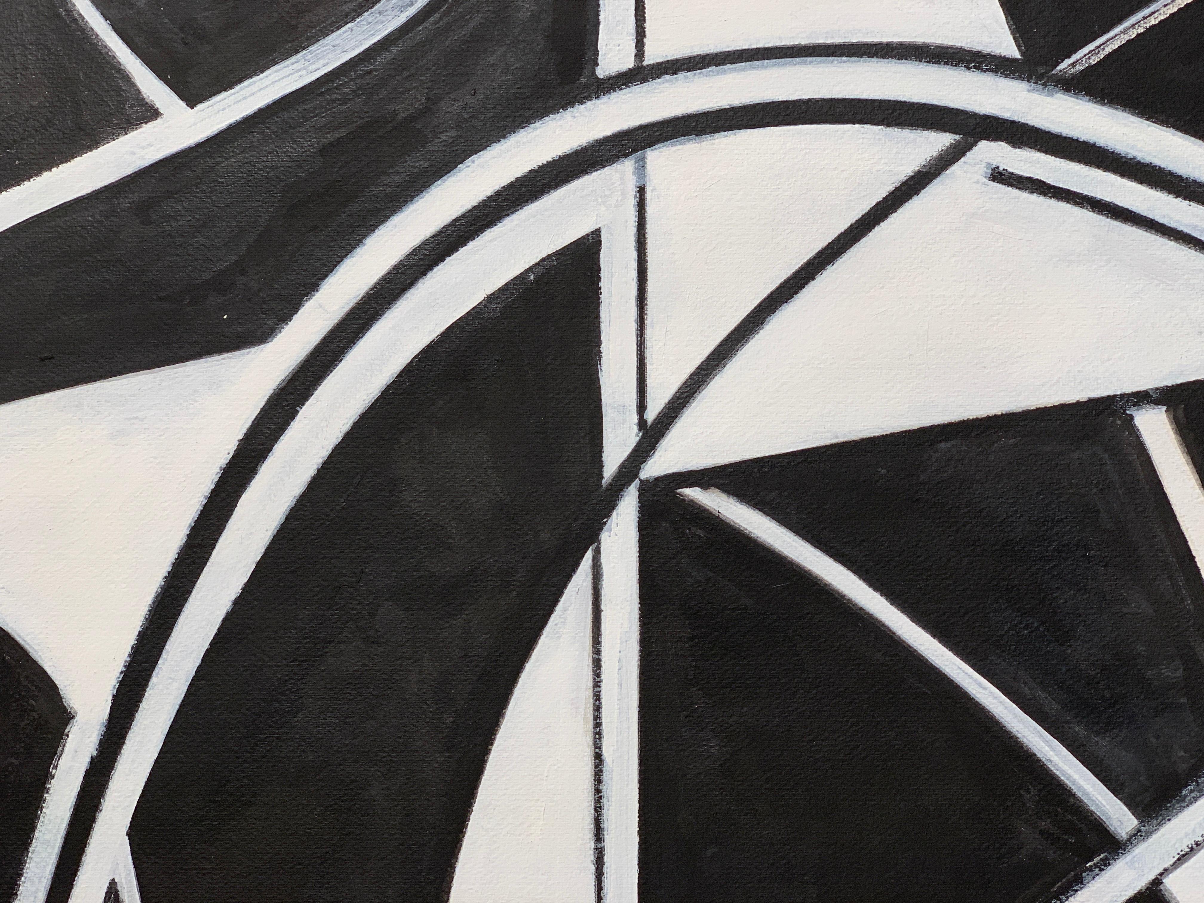 Pittura astratta anni '80 di grandi dimensioni in bianco e nero in vendita 3