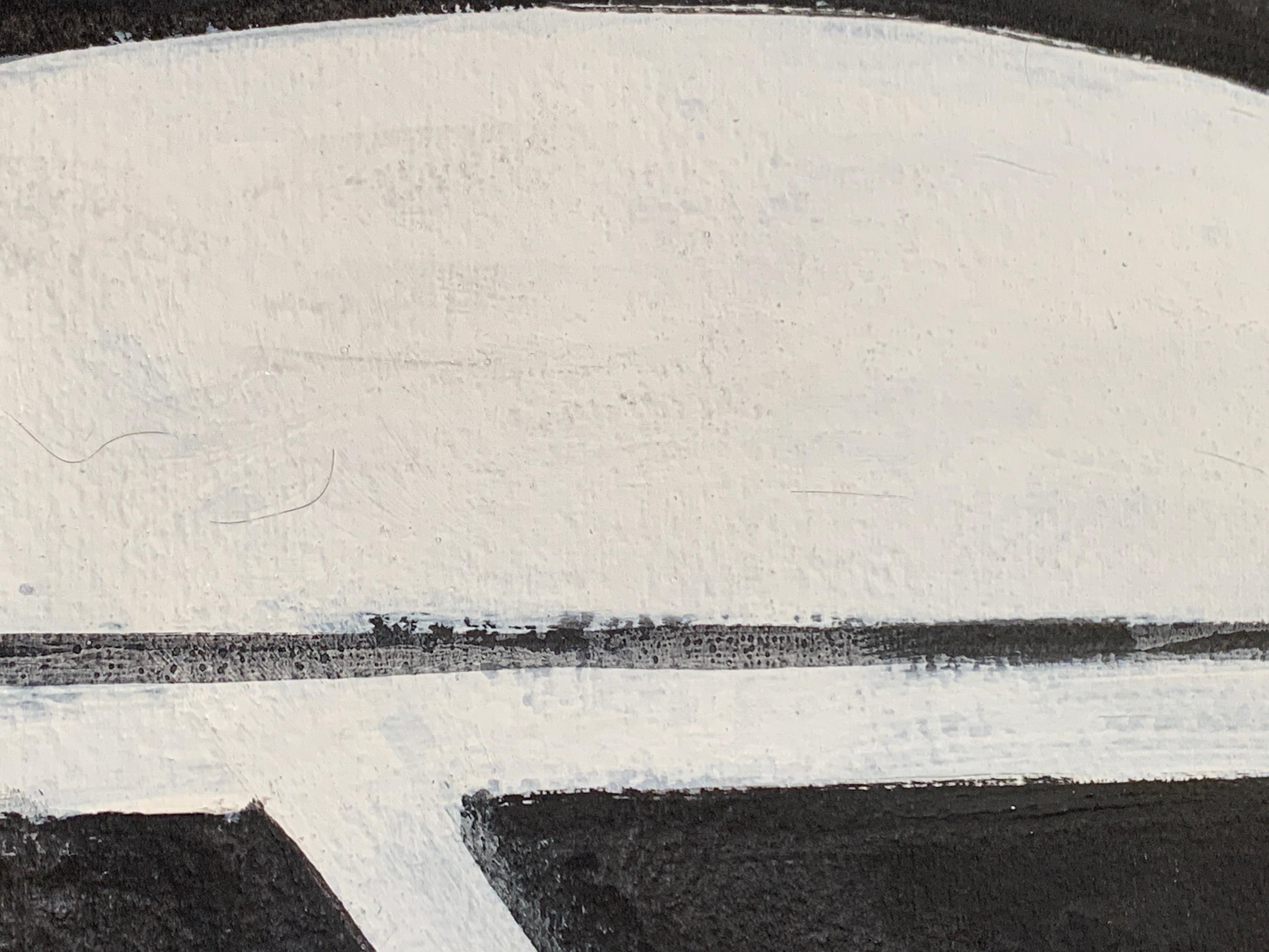 Pittura astratta anni '80 di grandi dimensioni in bianco e nero in vendita 4