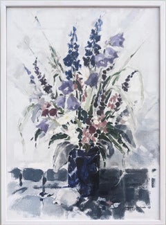 swedish flowers art 1983 Vintage Still Life Oil Painting Swedish Art - Flowers
Shell