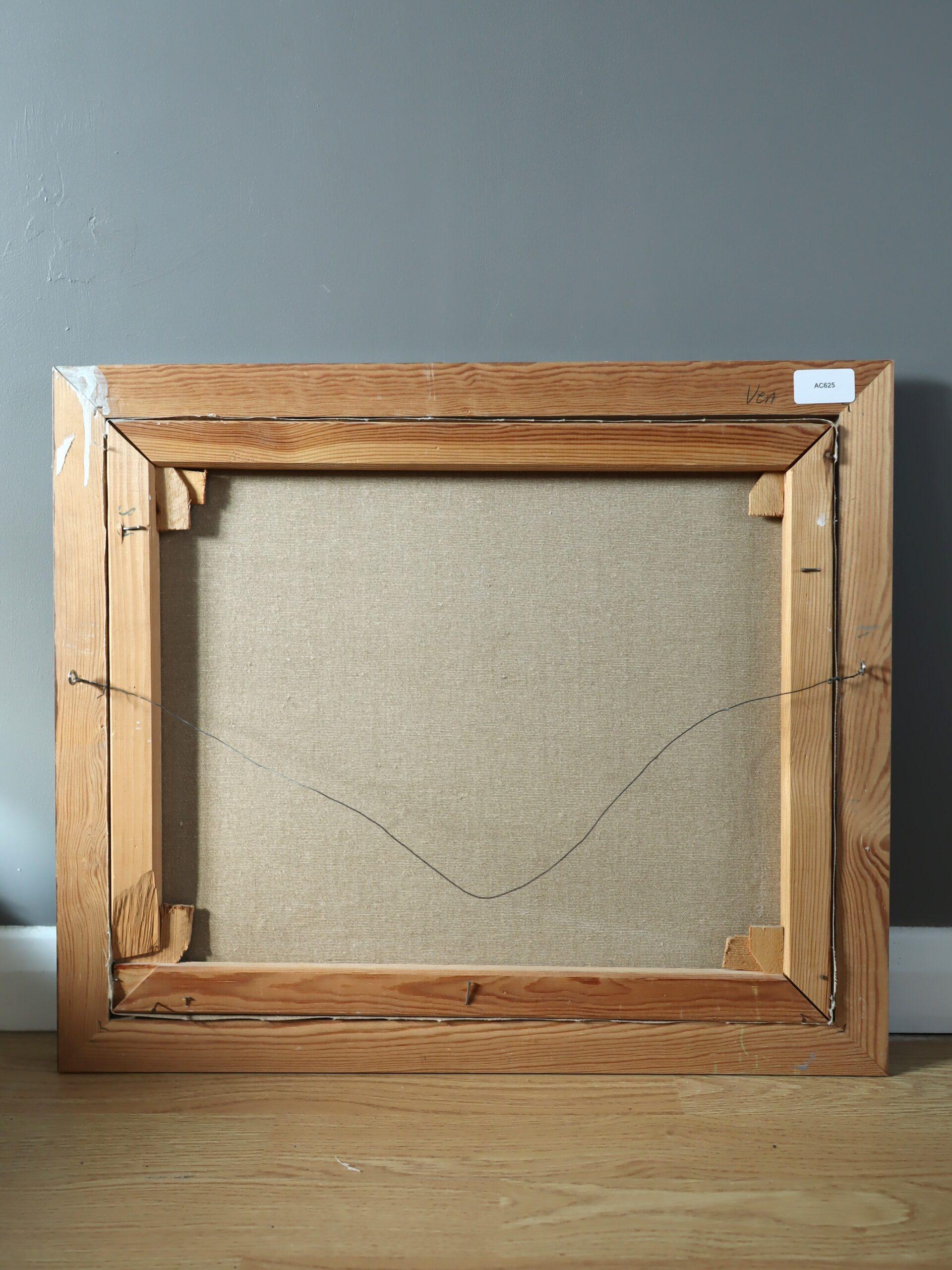 1987 Modernistisches schwedisches expressives Landschafts-Ölgemälde - Hügellandschaft am Meer im Angebot 5