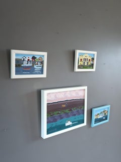 1988-1992 Modernist Swedish Mini Landscapes Oil Paintings - Set of 4 Paintings