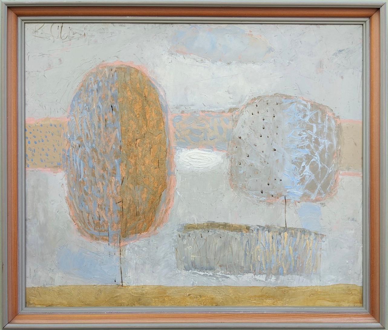 Unknown Landscape Painting - 1996 Contemporary Abstract Landscape Framed Swedish Oil Painting - Abstract Tree