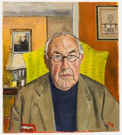 1996 Oil - Stern Gaze On Yellow