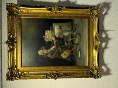 Antikes Ölgemälde auf Leinwand, Porträt der amerikanischen Schule des 19./20. Jahrhunderts