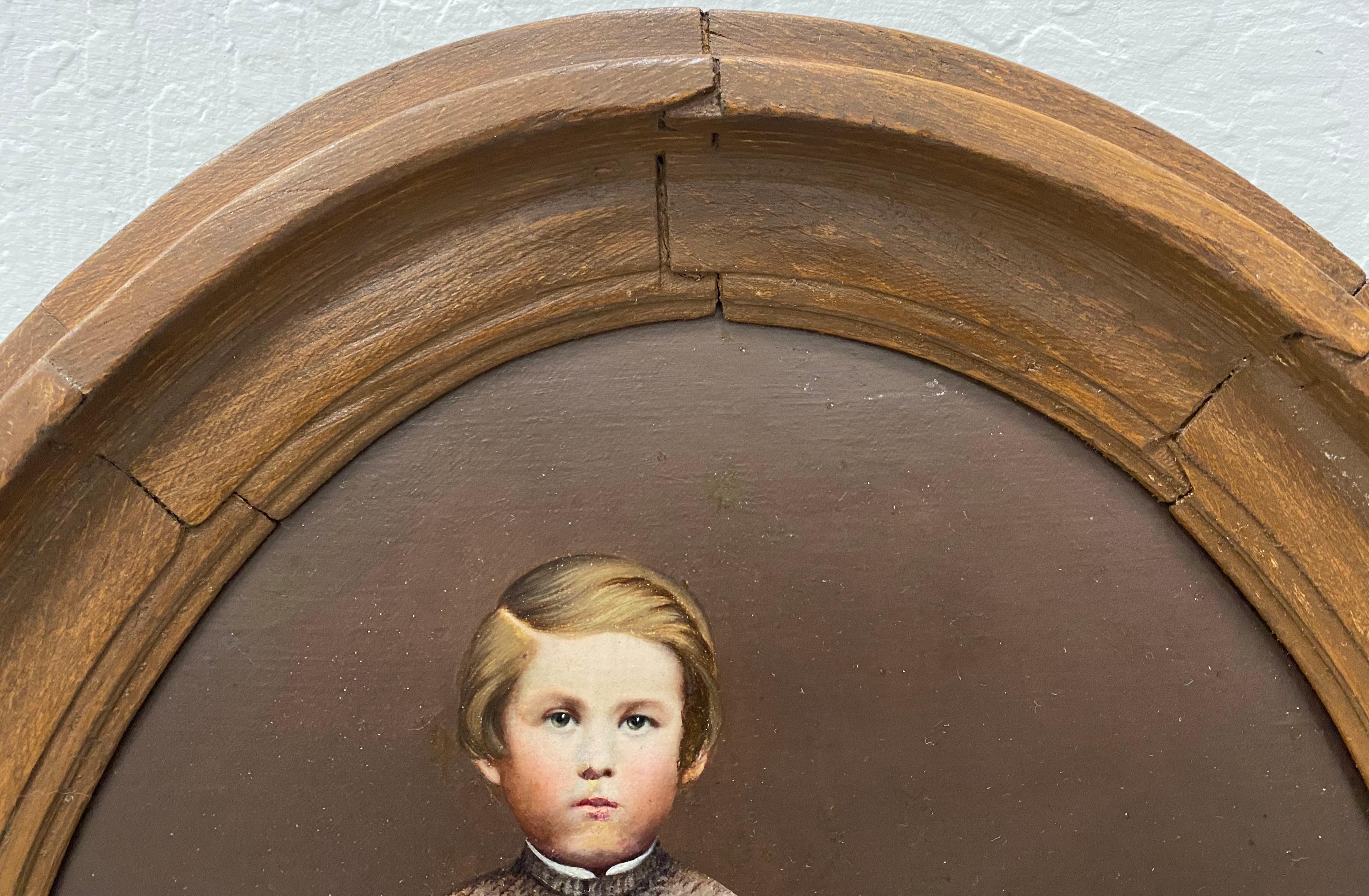 19th c. American Oil Portrait of a Young Man with his Bible 1