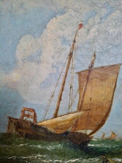 19th-c. French Fishing Boats off Calais