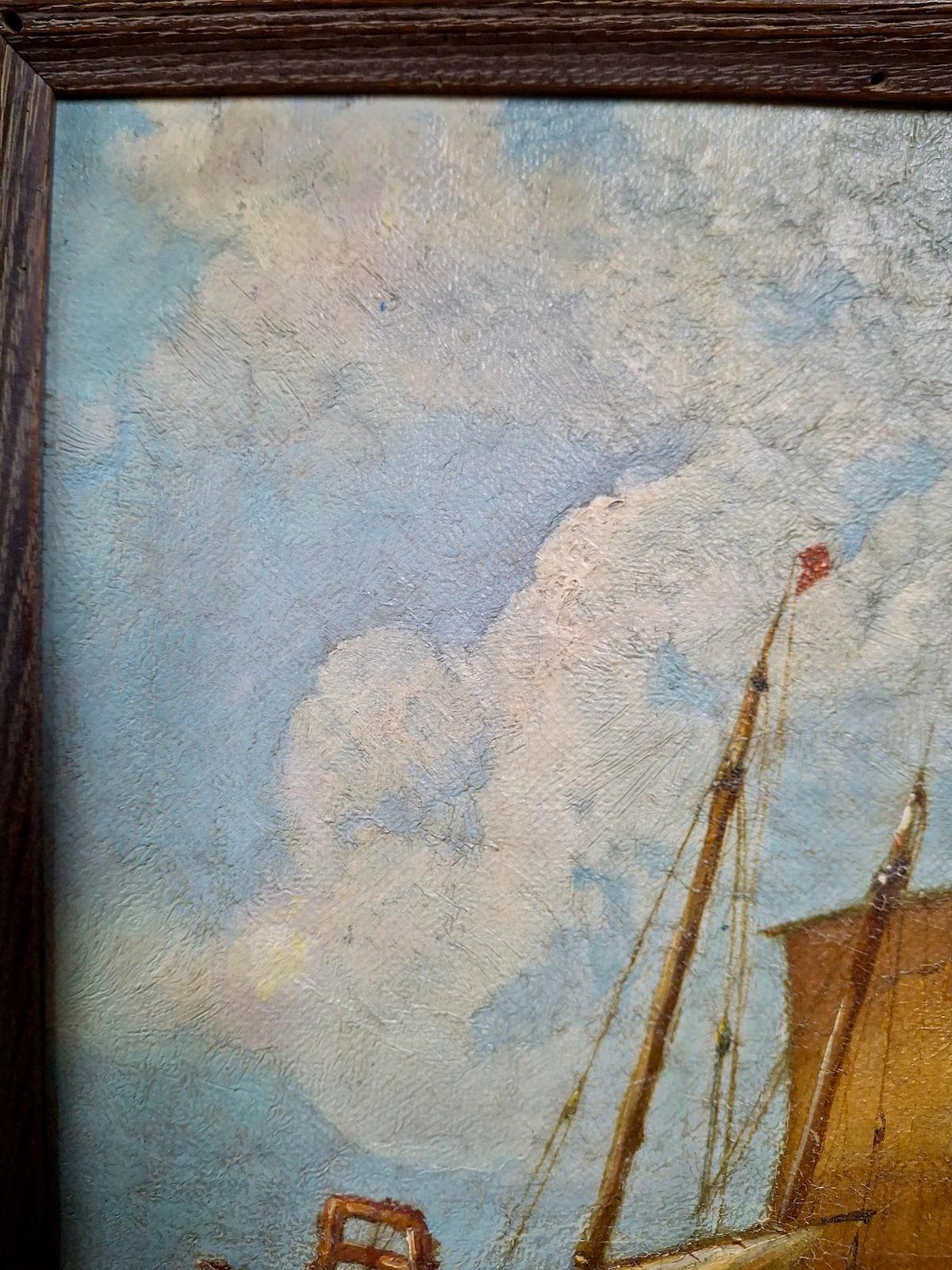 Some painting subjects must be captured from life in their own time to connect with the viewer. Men engaged in fishing for their livelihood is one of them. In this intimate canvas, the artist has shown us the risks of rough seas even under sunny