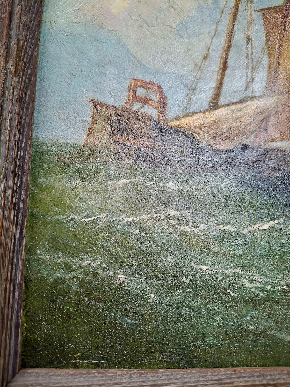 19th-c. French Fishing Boats off Calais For Sale 2