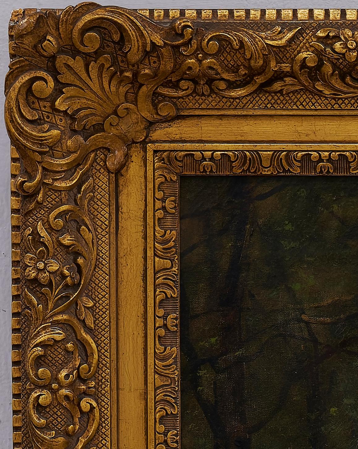 Paisaje del siglo XIX con pastor y rebaño de ovejas, por artista misterioso en venta 6
