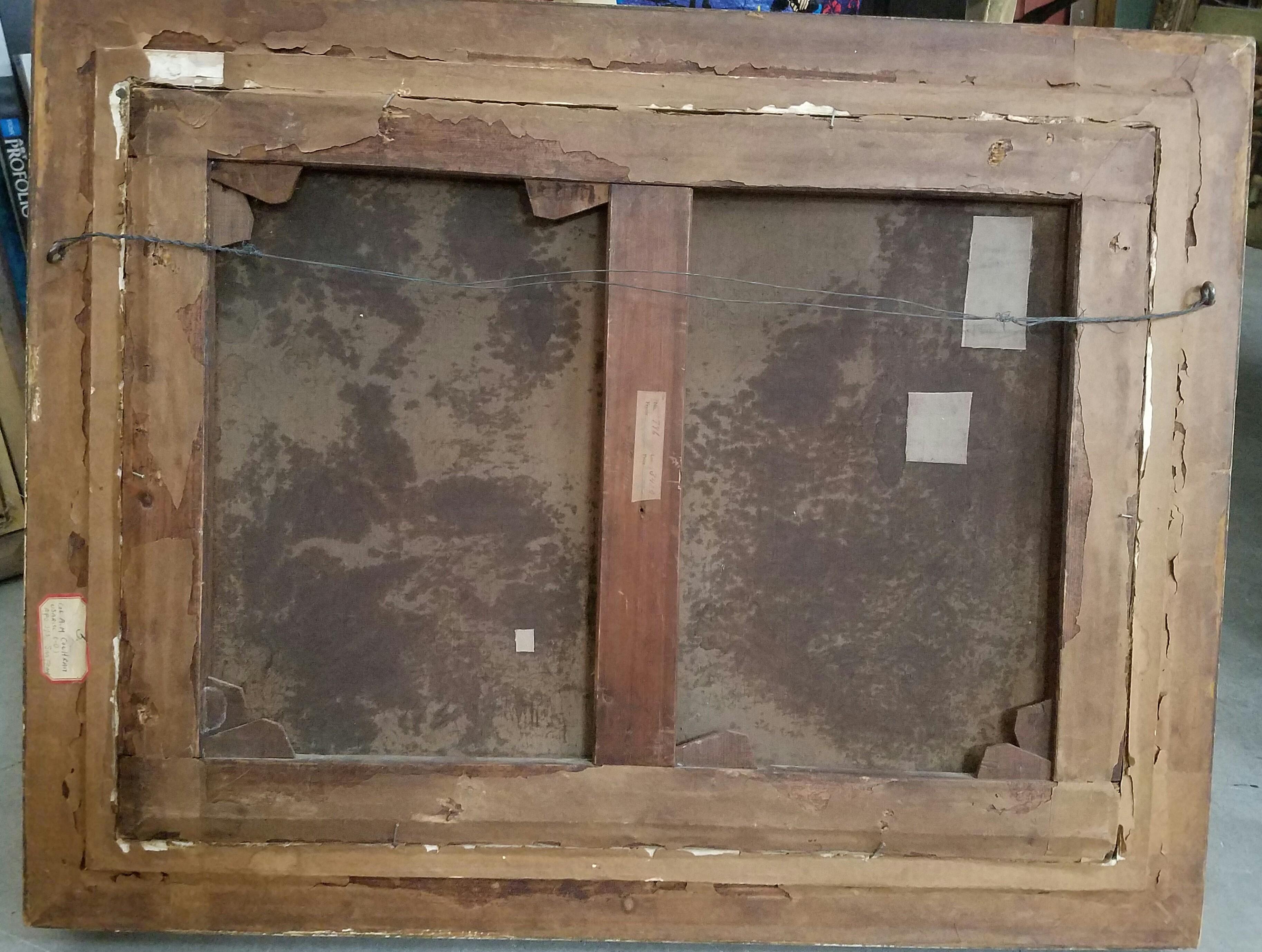 Paisaje del siglo XIX con pastor y rebaño de ovejas, por artista misterioso en venta 7