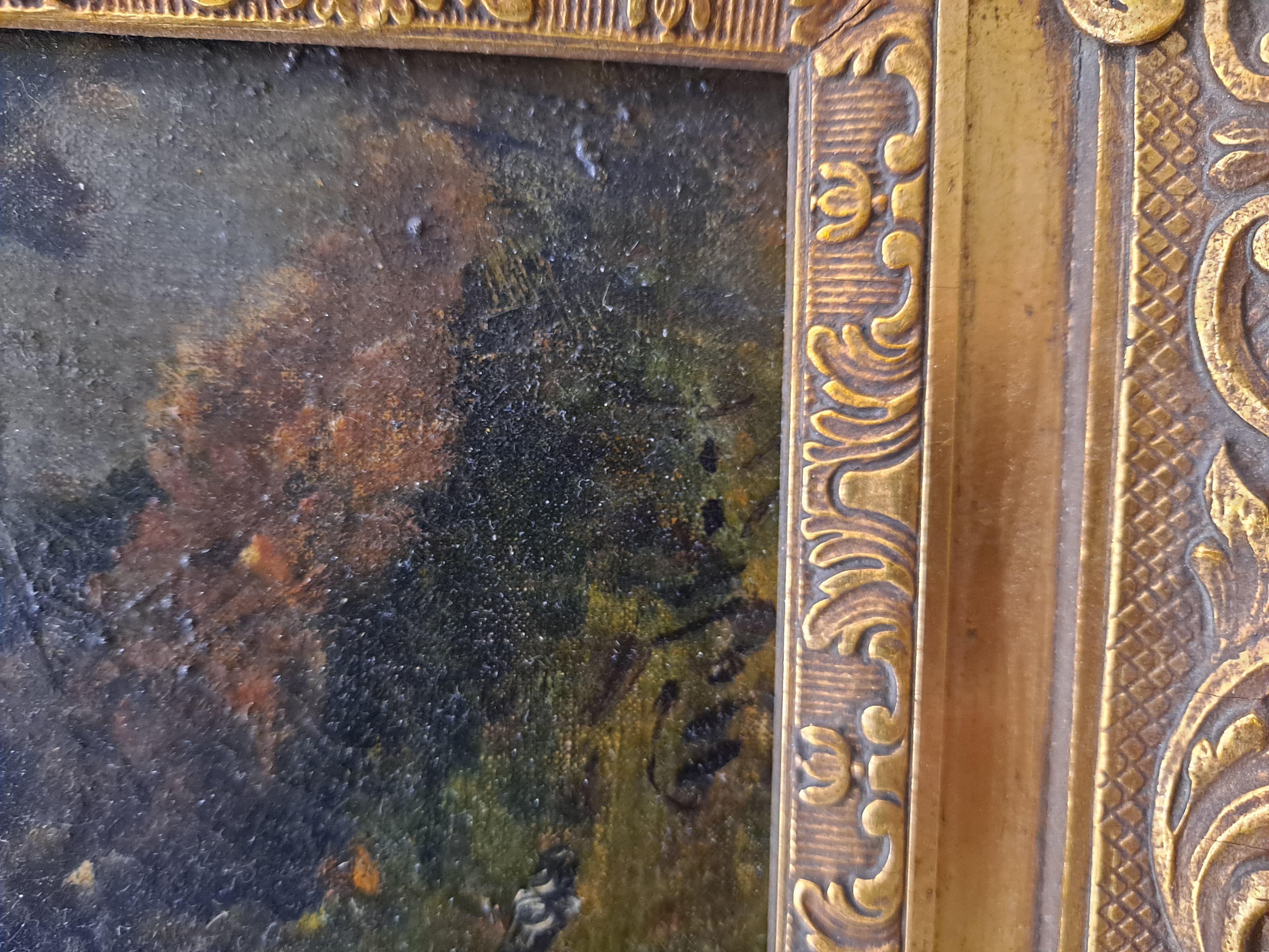 Paisaje del siglo XIX con pastor y rebaño de ovejas, por artista misterioso

Firmado abajo a la derecha

Indescifrable

Óleo sobre lienzo 

20,75