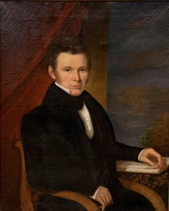 19th Century American School Portrait of Alfred O Goodenough, Deerfield MA