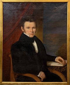 19th Century American School Portrait of Alfred O Goodenough, Deerfield MA