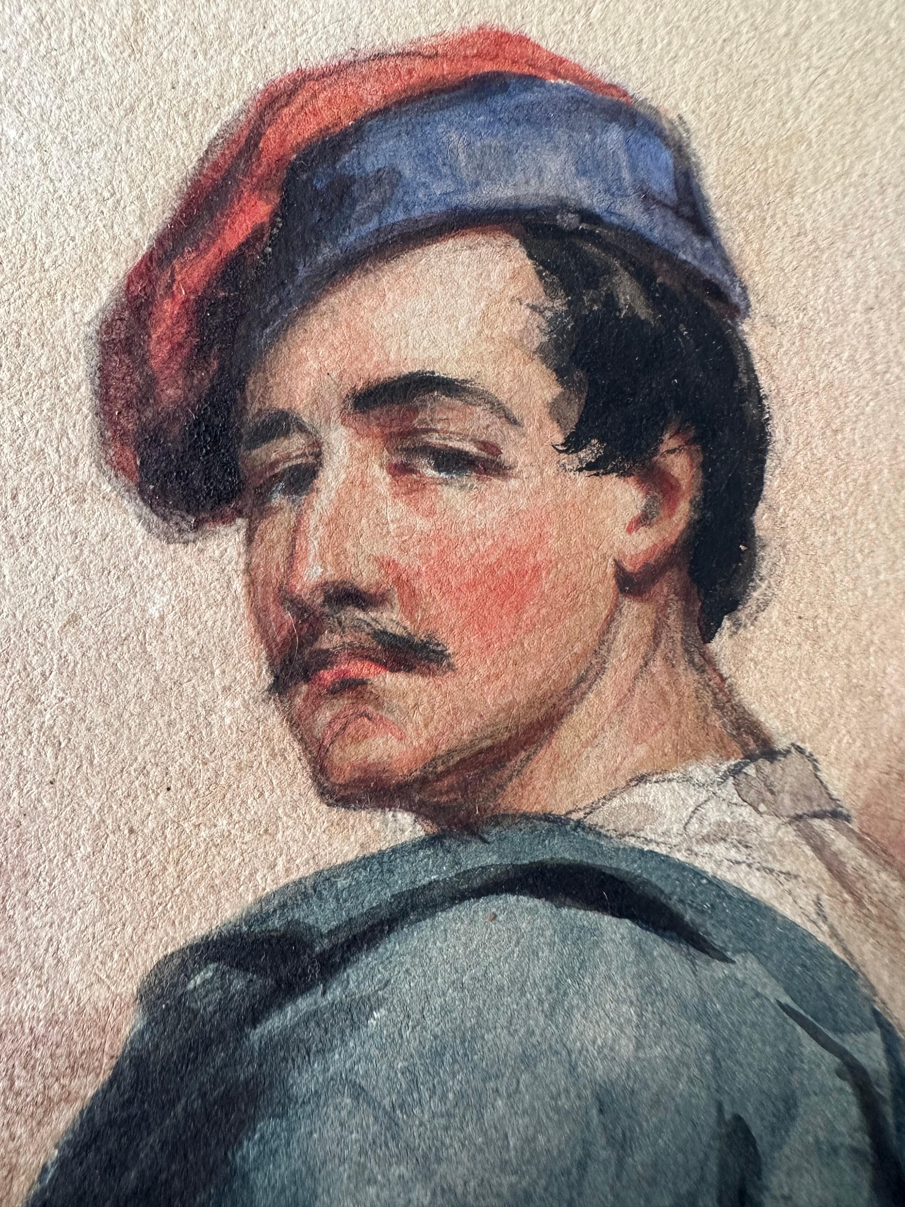 19. Jahrhundert Antike Genovese Matrose Porträtmalerei (Realismus), Painting, von Unknown