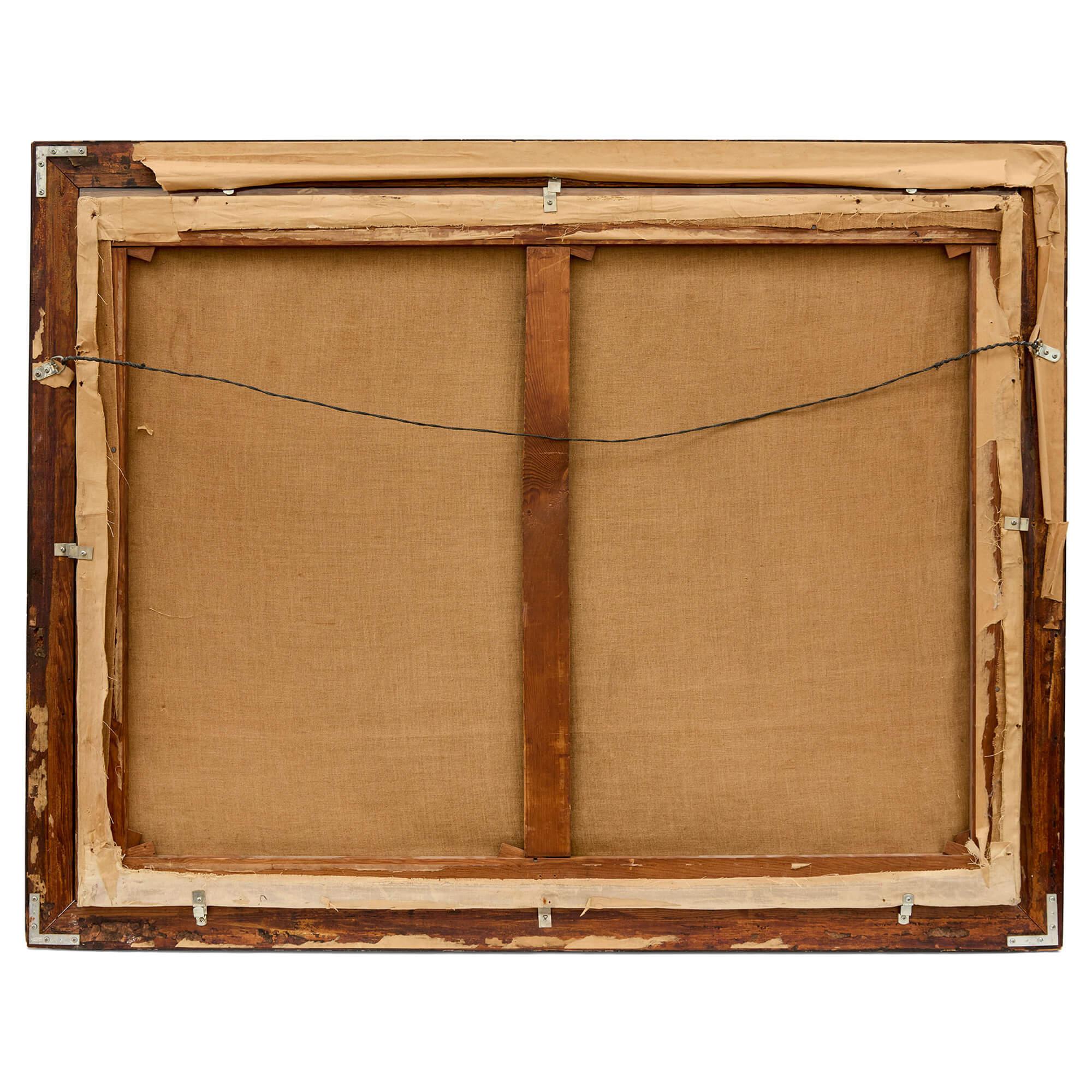 Peinture ancienne du 19ème siècle à la gouache, à l'aquarelle et à l'encre Galion, navire maritime, mers - Marron Figurative Painting par Unknown