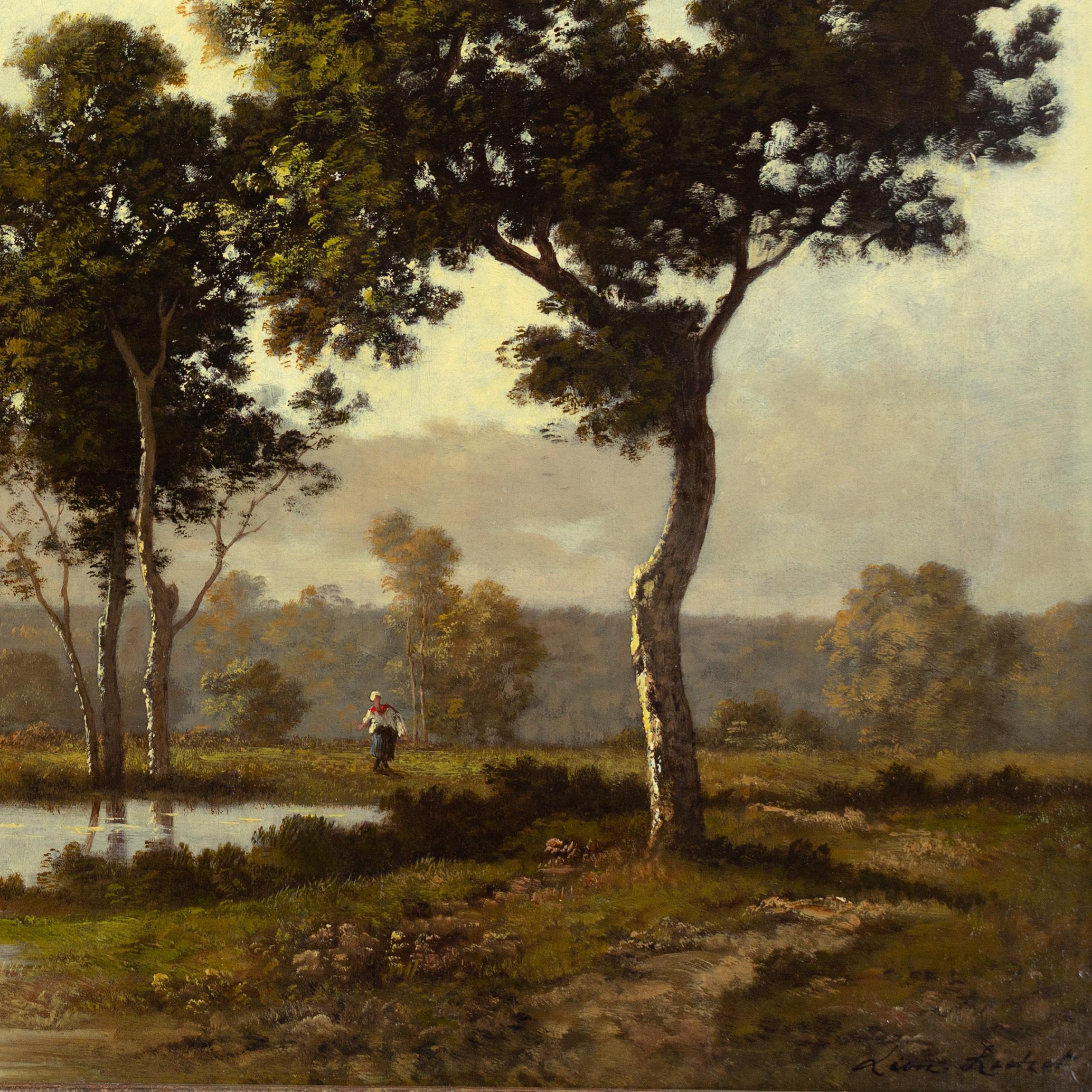 19th-Century Barbizon Painting, River Landscape, Fontainebleau en vente 4