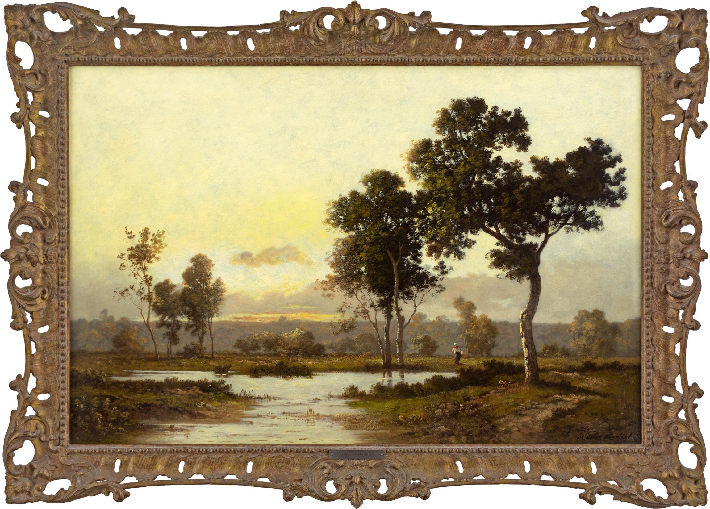 Landscape Painting Unknown - 19th-Century Barbizon Painting, River Landscape, Fontainebleau