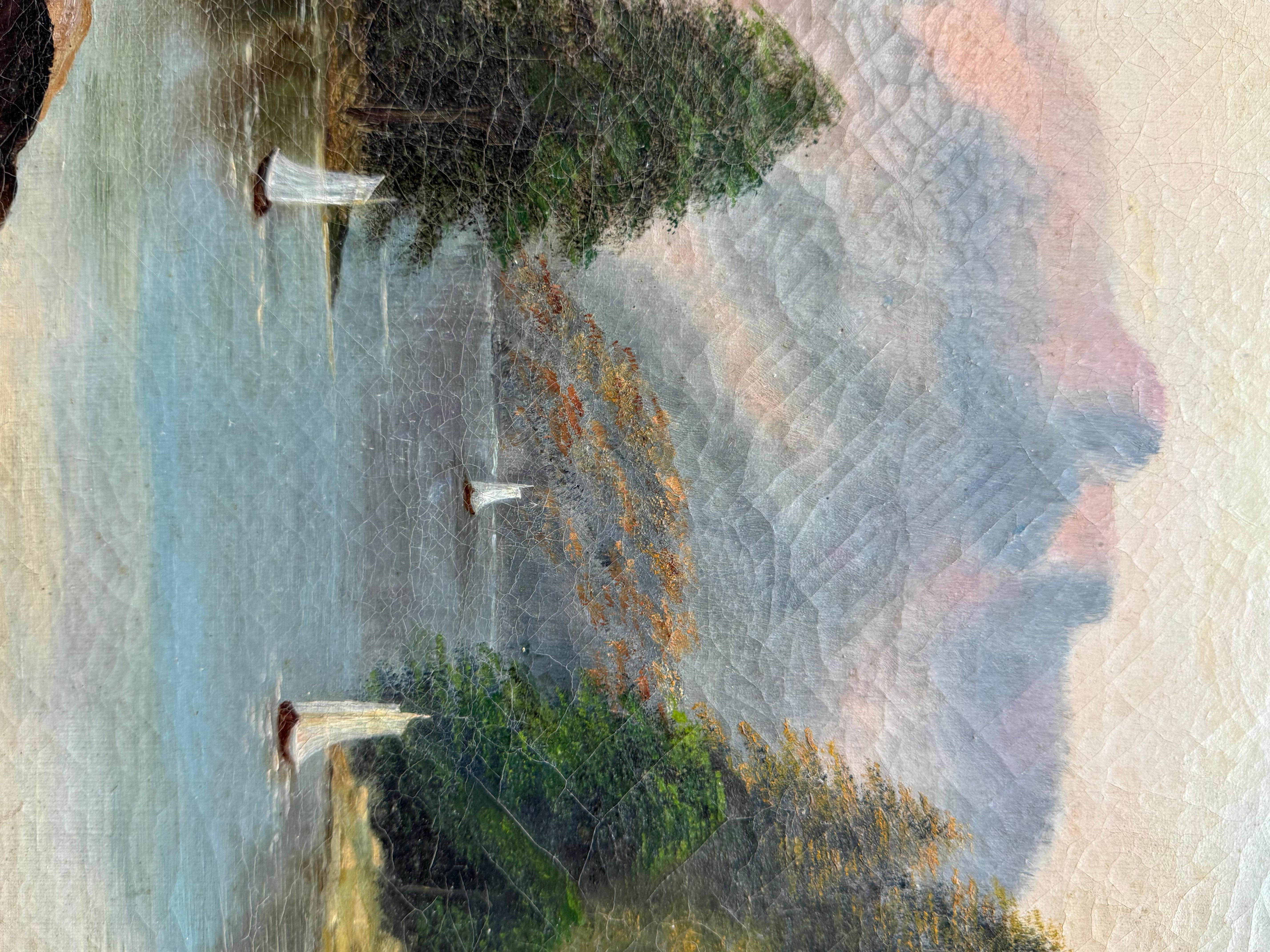 Belle scène de la rivière Hudson, paysage, peinture

Huile sur toile

Pas de signature visible

Restauré

19ème siècle

22 x 34 sans cadre, 26,75 x 38,5 avec cadre