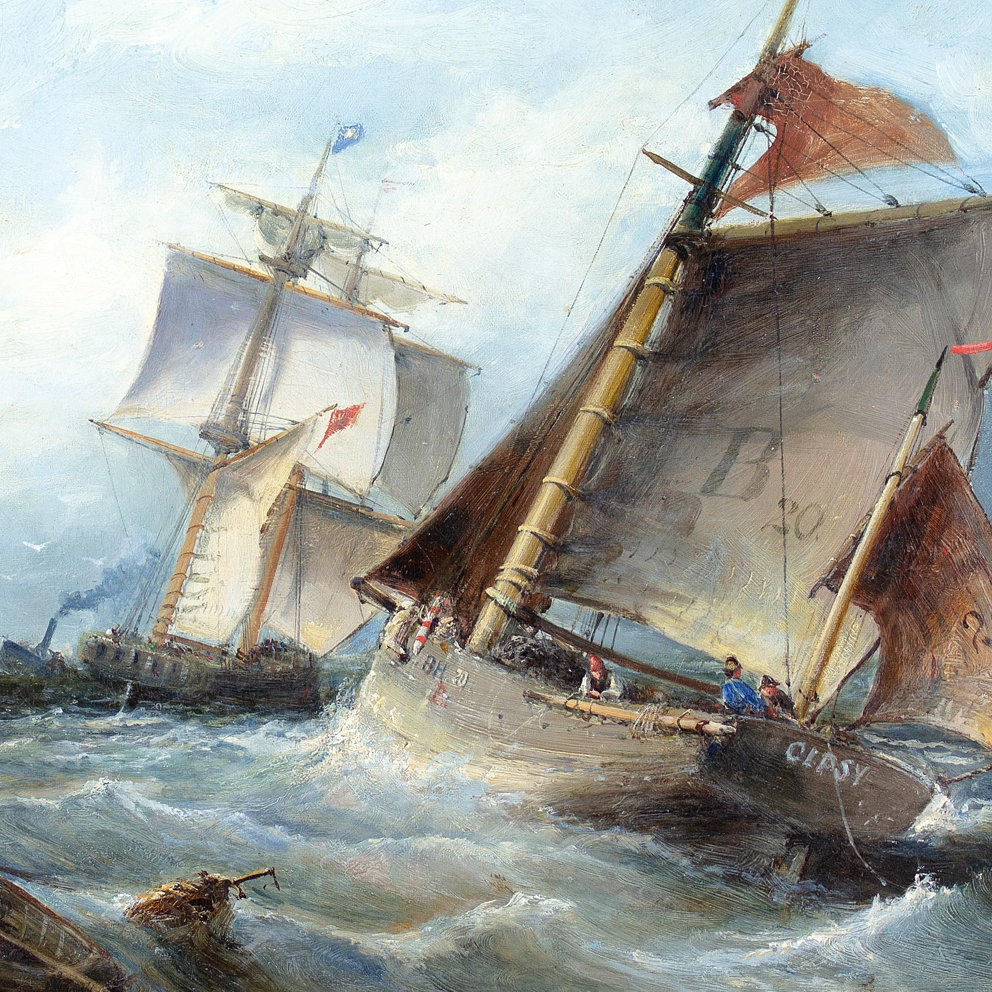 19th-Century British School, Maritime Scene With Turbulent Sea 2