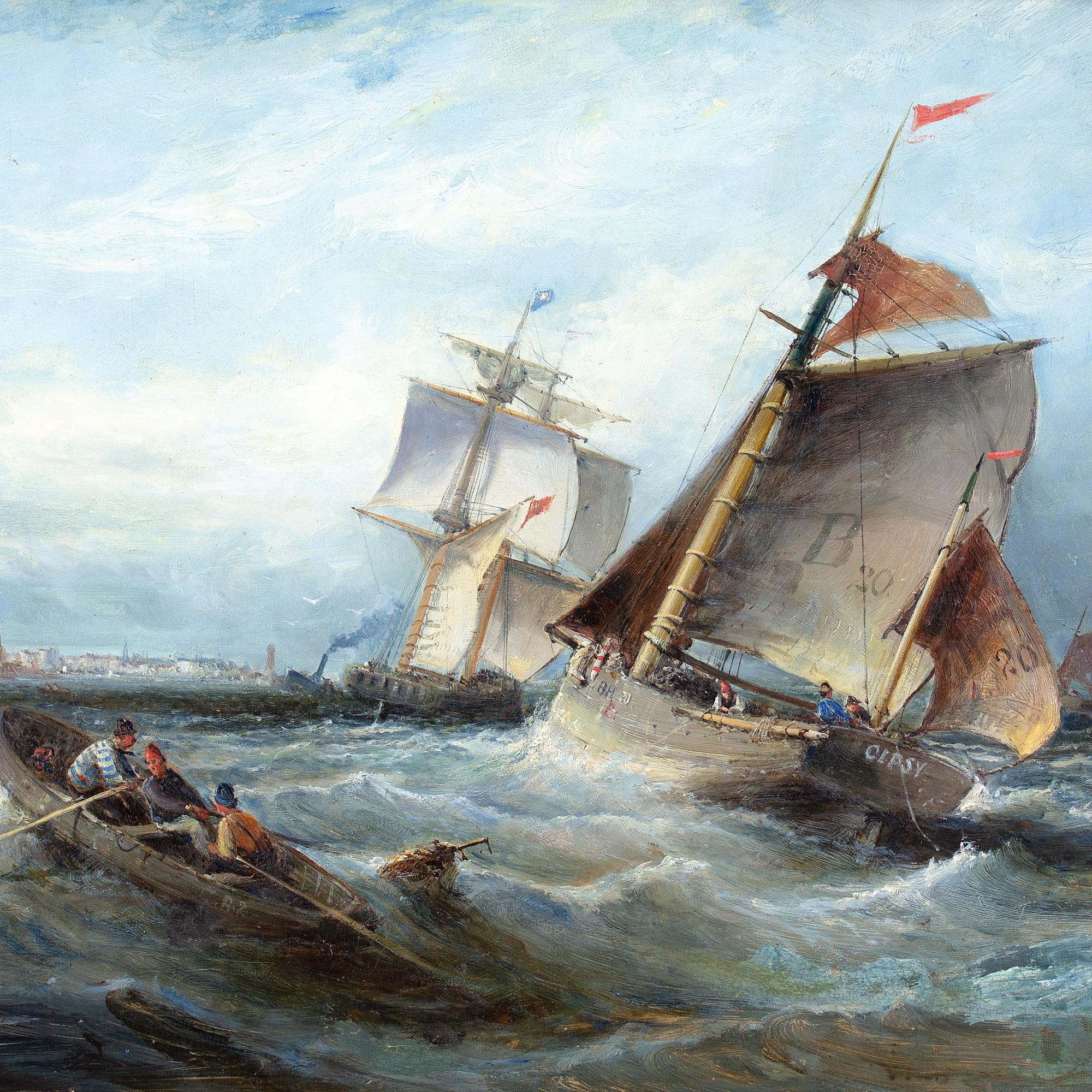 19th-Century British School, Maritime Scene With Turbulent Sea 4