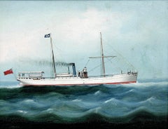 19th Century British School Ship at Sea, Seascape Painting