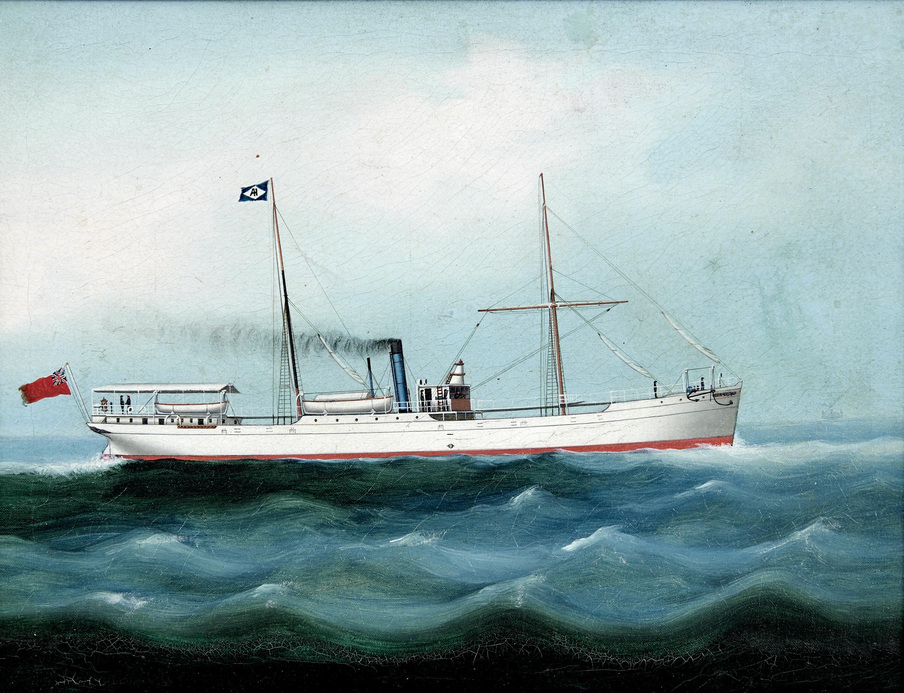 19th Century British School Ship at Sea, Seascape Painting