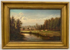 19th Century Country Landscape With Cattle