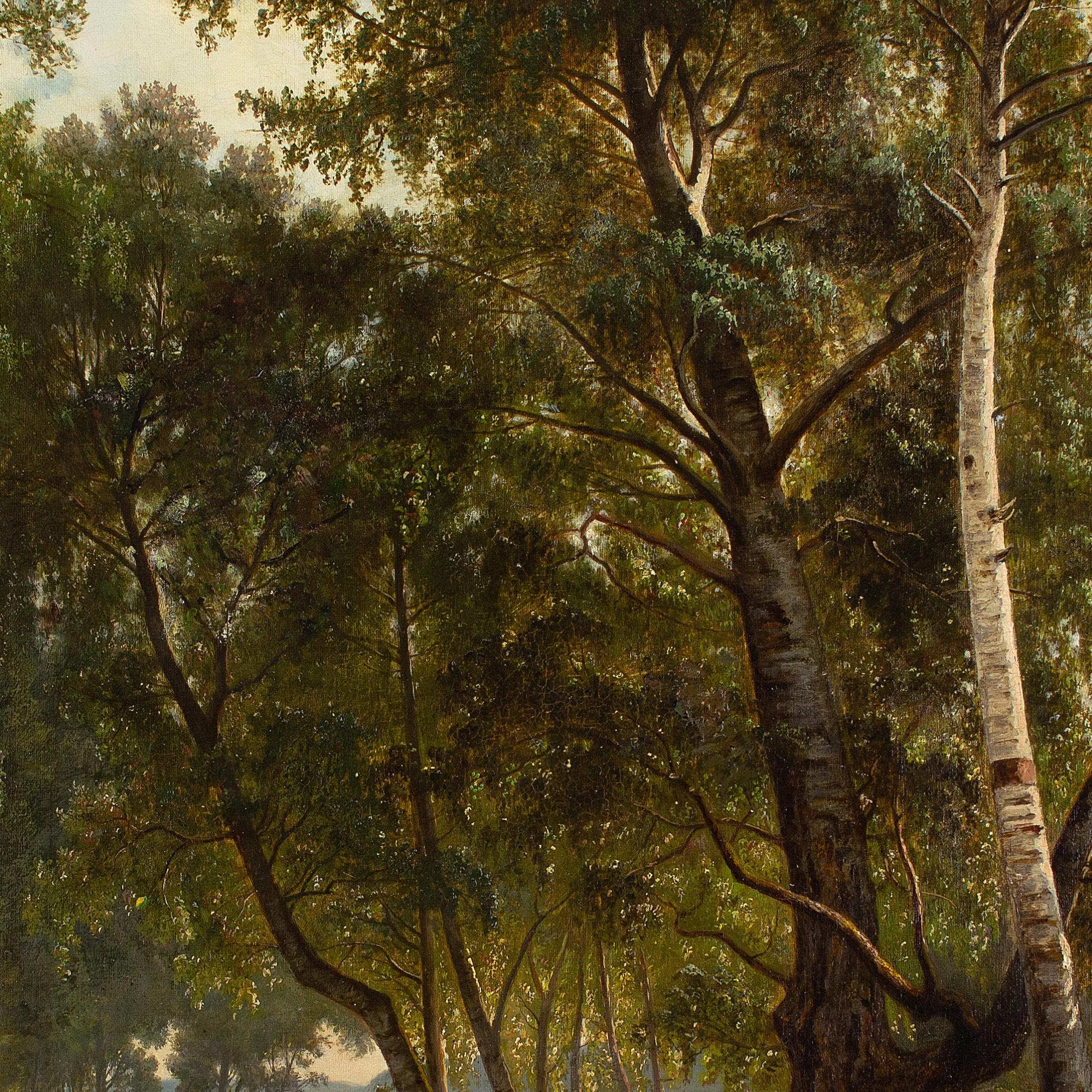 19th-Century Danish School, Forest Landscape With Cattle Drover 4