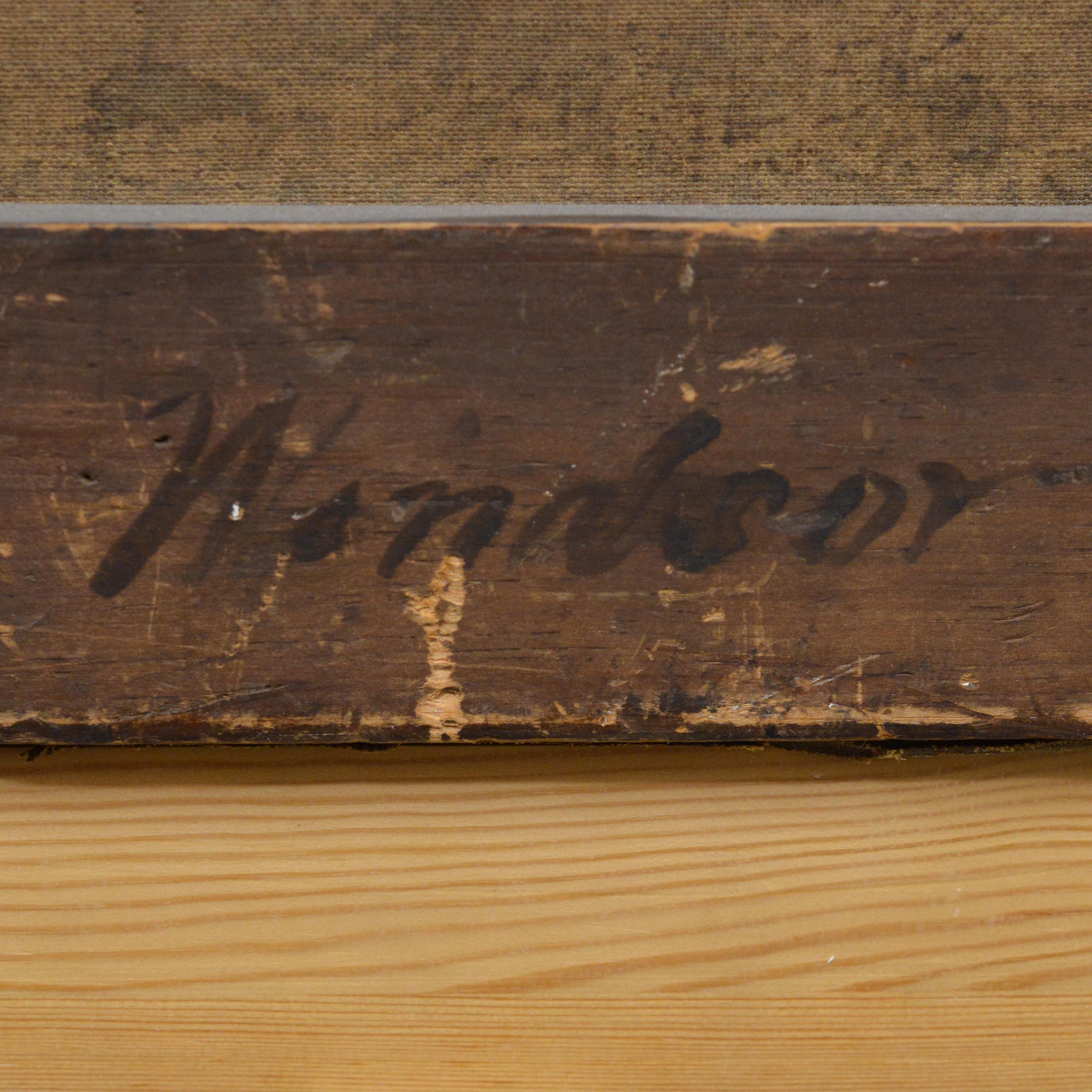 19th Century Dutch School Riverside Oil Painting Framed Cattle and Sailing Boats For Sale 7