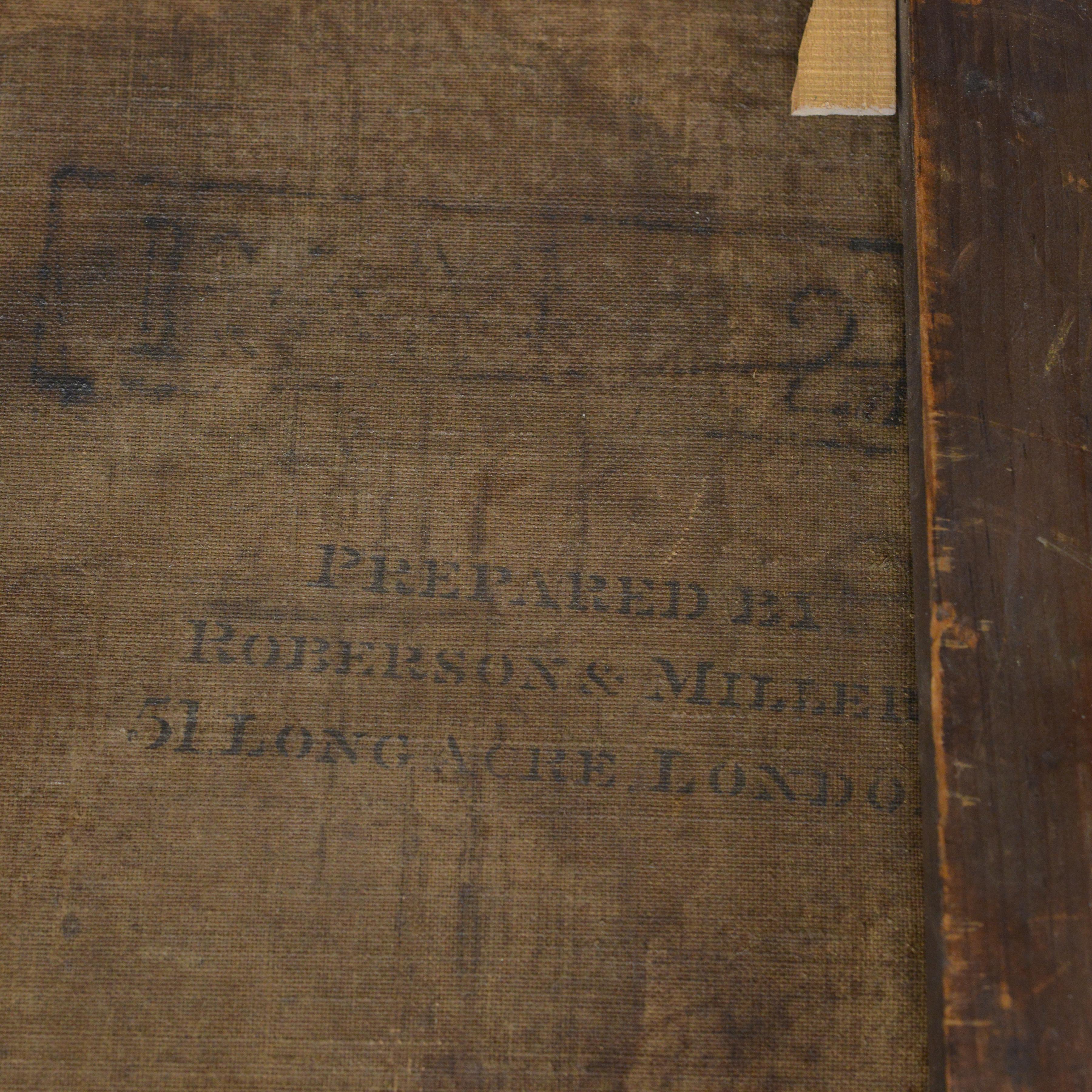 19th Century Dutch School Riverside Oil Painting Framed Cattle and Sailing Boats For Sale 8