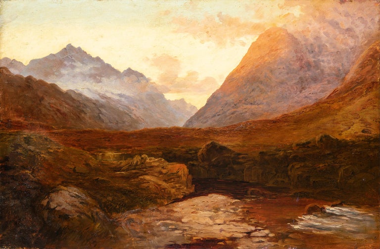 Unknown 19th Century English Landscape Painting View Mountain Oil unknown-19th-century-english-landscape-painting-view-mountain-oil