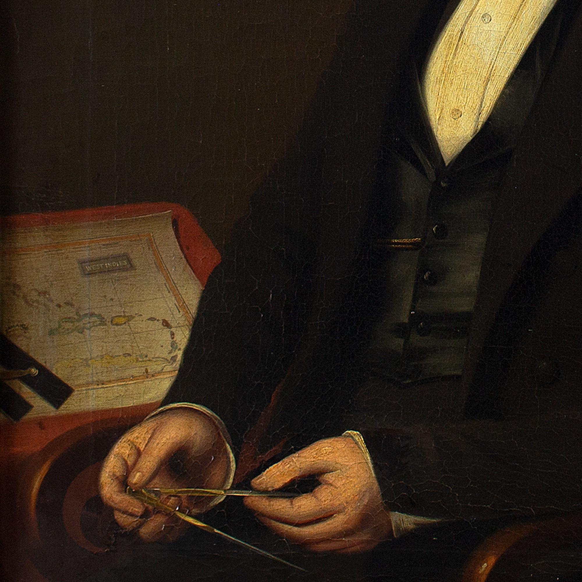 19th-Century English School, Portrait Of A Cartographer, Oil Painting 3