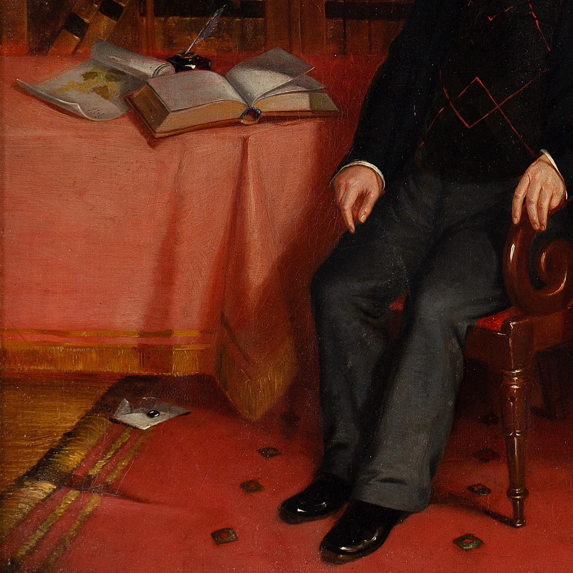 19th-Century English School, Portrait Of A Distinguished Gentleman, Oil Painting 1