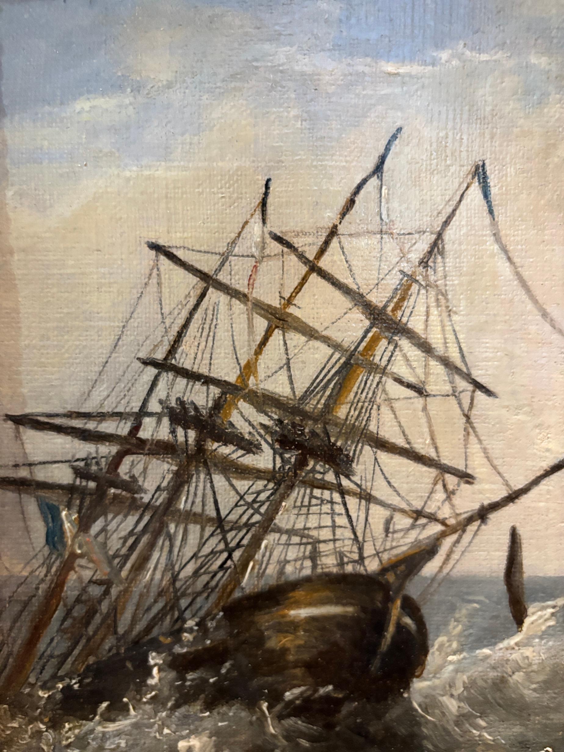 English School du 19e siècle, Navigation par mer agitée en vente 3