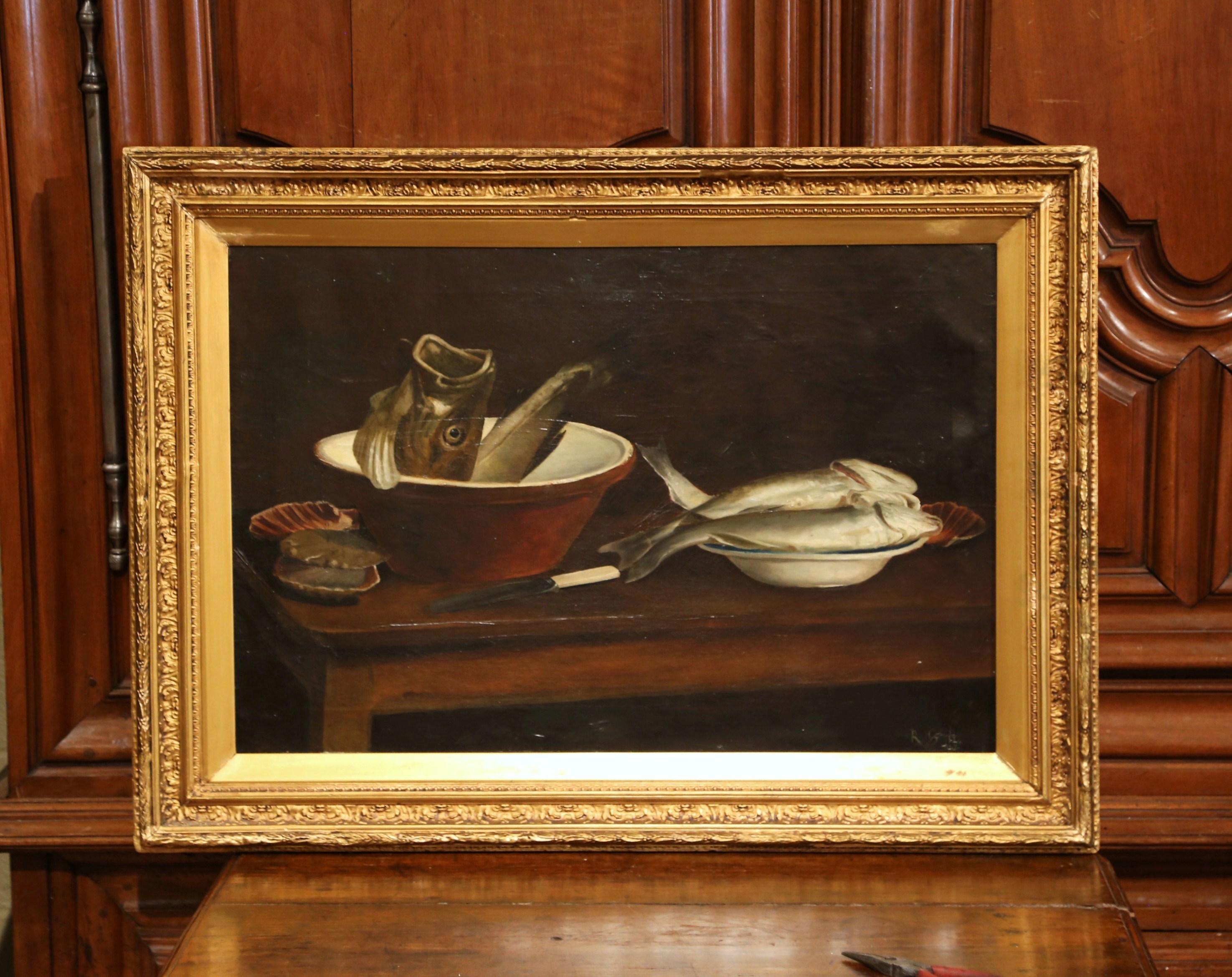 19th Century English Still Life Painting in Gilt Frame Signed and Dated 1847 For Sale 2