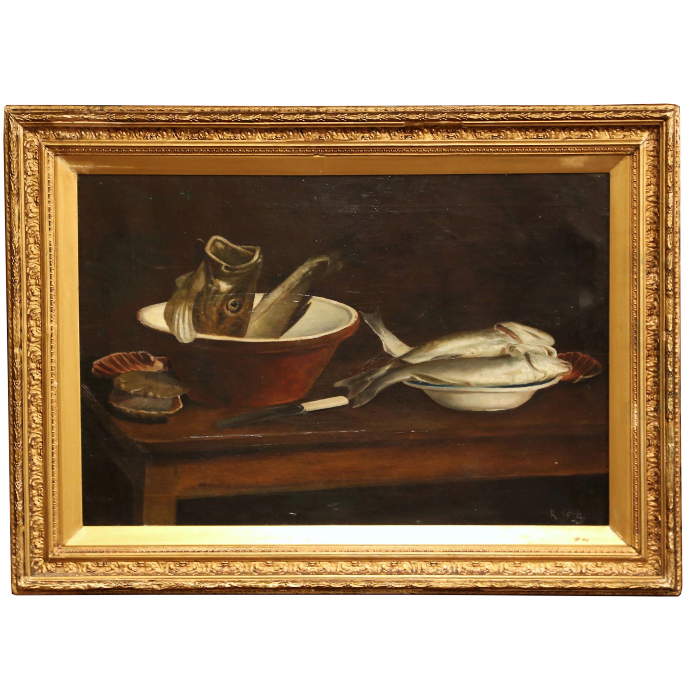 Unknown Still-Life Painting - 19th Century English Still Life Painting in Gilt Frame Signed and Dated 1847